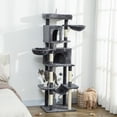 thumbnail image 2 of PawHut 69" Cat Tree, Cat Tower with 2 Condos, Dark Grey, 2 of 10