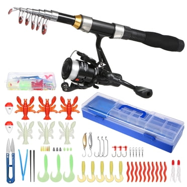 LEO 1.5m/1.7m Telescopic Fishing Rod Spinning Reel Tackle Set For Saltwater and Freshwater