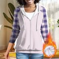 thumbnail image 2 of Chbgutlmr Sweatshirt for Women Raglan Long Sleeve Casual Plaid Jackets Drawstring Zip up Hoodies Pockets, 2 of 8