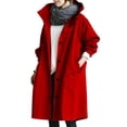 thumbnail image 1 of CAROOTU Women Windbreaker Jacket Casual Loose Button Pockets Hooded Windproof, 1 of 6