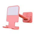 thumbnail image 1 of Phone Holder Wall Handsfree Cellphone Stand Mount Bedroom Organizer 90 Degree Rotation Removable Smartphone Rack for Bathroom Bedroom Pink, 1 of 8
