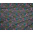 thumbnail image 4 of oneOone Tissu Polyester Lycra Imprimé Feuilles & Floral pour Couture BTY 56 Pouces de Large, 4 of 4