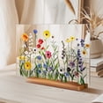 thumbnail image 1 of Nilvkv Acrylic Printed Desktop Display Floral Decoration Wooden Base Transparent Desktop Ornament, 1 of 6