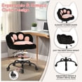 thumbnail image 3 of AKDSteel Vanity Chair With Cat Back, 360° Swivel Height-Adjustable Armless Office Chair With Wheels And Plush Cushion, 3 of 9
