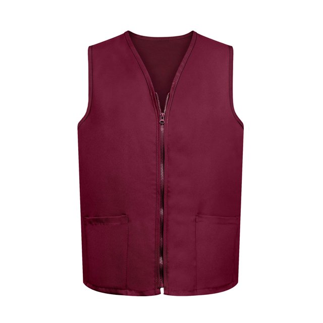 TOPTIE Adult Volunteer Work Vest Event Supermarket Apron Vests - Burgundy
