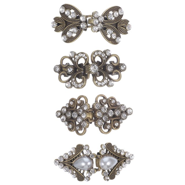 Shisuyan Épingle à Châle en Alliage Brun Foncé 4 Pcs 2.2X1.0X0.7In