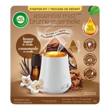 Air Wick Essential Mist Fragrance Oil Diffuser, Vanilla and Pink Papaya, 1 Diffuser+1 Refill, Air Freshener