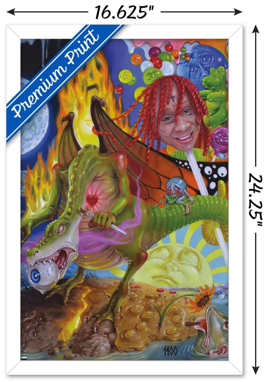 Trippie Redd - Trip at Knight Album Cover Wall Poster with Magnetic Frame, 22.375" x 34"
