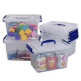 thumbnail image 2 of Pekky Plastic Small Handle Storage Box, 6 Quart Clear Plastic Bins, 6 Pack, 2 of 4