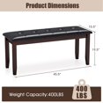thumbnail image 3 of Gymax Upholstered PU Dining Room Bench Solid Wood Button Tufted Dining Room Bench, 3 of 9