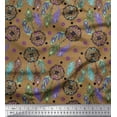thumbnail image 1 of Soimoi Polyester Crepe Fabric Eye,Dot & Peacock Feather Print Fabric by The Yard 42 Inch Wide, 1 of 4