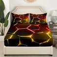 thumbnail image 3 of Erosebridal Teens Geometry Bed Sheets Set Twin Size, Futuristic Abstract Bed Sheets Twin, Minimalism Decor, 3pcs, 3 of 7