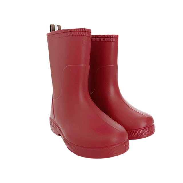 Bmisegm Bébé Enfants Faciles à Enfiler Chaussures de Pluie Antidérapantes Bottes pour Tout-Petit Petit Enfant Bottes de Pluie Courtes Chaussures Légères pour Jours de Pluie Bottes Garçons Rouge 2.5