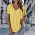thumbnail image 2 of Yubnlvae T-Shirt Décontracté à Poche à Manches Courtes pour Femmes, T-Shirt Décontracté à la Mode pour Femmes Uni avec Poche, Liquidation! Uni, Col Rond, Jaune, m, 2 of 4