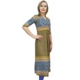 thumbnail image 2 of Bimba Tunique de Designer Vert Olive pour Femme Imprimée, Kurti Ligne A, Kurta, Robe-14, 2 of 6