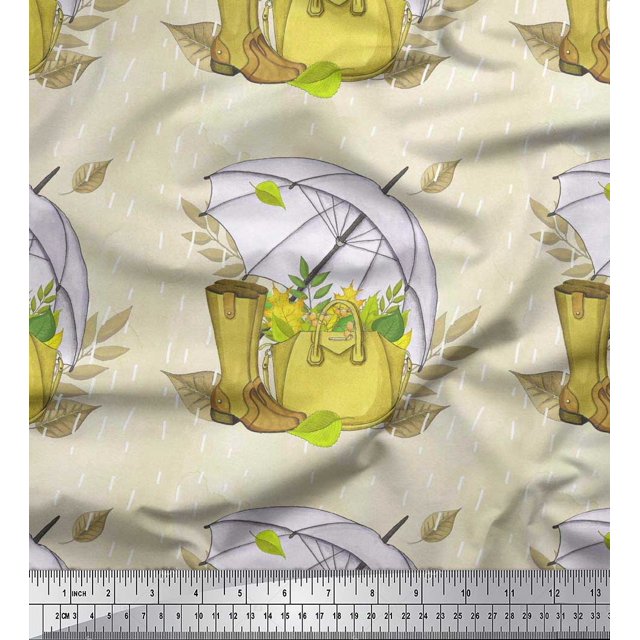 Soimoi Rayon Fabric Swirls & Floral Artistic Print Sewing Fabric Yard 42 Inch Wide