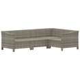 thumbnail image 2 of vidaXL Ensemble Salon de Jardin 4 Pcs avec Coussins Rotin Poly Gris, 2 of 4