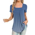 thumbnail image 1 of Pompotops Femmes Mode Imprimé Décontracté Col en V Manches Courtes T-Shirt Ample Blouse Hauts, 1 of 6