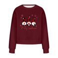 thumbnail image 4 of Qertyioot Chandail d'Hiver pour Femmes Mode Imprimé Noël, Manches Longues Col Rond Chaud Ample Tendance Tricoté, 4 of 4