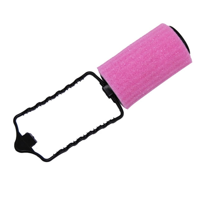 Rouleau à Cheveux Bricolage Outil pour Cheveux avec Rouleau Éponge Rose et Pince Auto-Adhérente Noire, Conçu pour un Bouclage et un Coiffage Efficaces des Cheveux. Compact et Léger, Convient à la Maison Ou aux Voyages. Fait d'Un Matériau Éponge Doux pour une Utilisation Confortable, Verrouille les Boucles Bien en place.