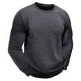 thumbnail image 2 of vdgthytj Plush Sweatshirt for Men Fall Comfy Warm Long Sleeve Crewneck Pullover Thick Padded Solid Color Tops, 2 of 7