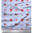 thumbnail image 1 of Soimoi Toile de Voile de Coton Bleu Triangle & Flèche Coeur Tissu Imprimé 1 Yard 56 Inch Wide, 1 of 5