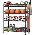 thumbnail image 1 of GloryStar Sports Equipment Organizer, Rolling Ball Storage Bin with Wheels, 1 of 8