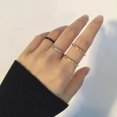 thumbnail image 3 of Women 2mm Thin Rings Stainless Steel Minimalist Ring Set Elegant Party Tail Ring, 3 of 5