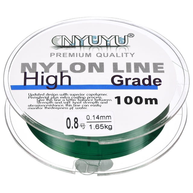 Uxcell 109Yard 3Lb Fluorocarbon Coated Monofilament Nylon Fishing Line Dark Green