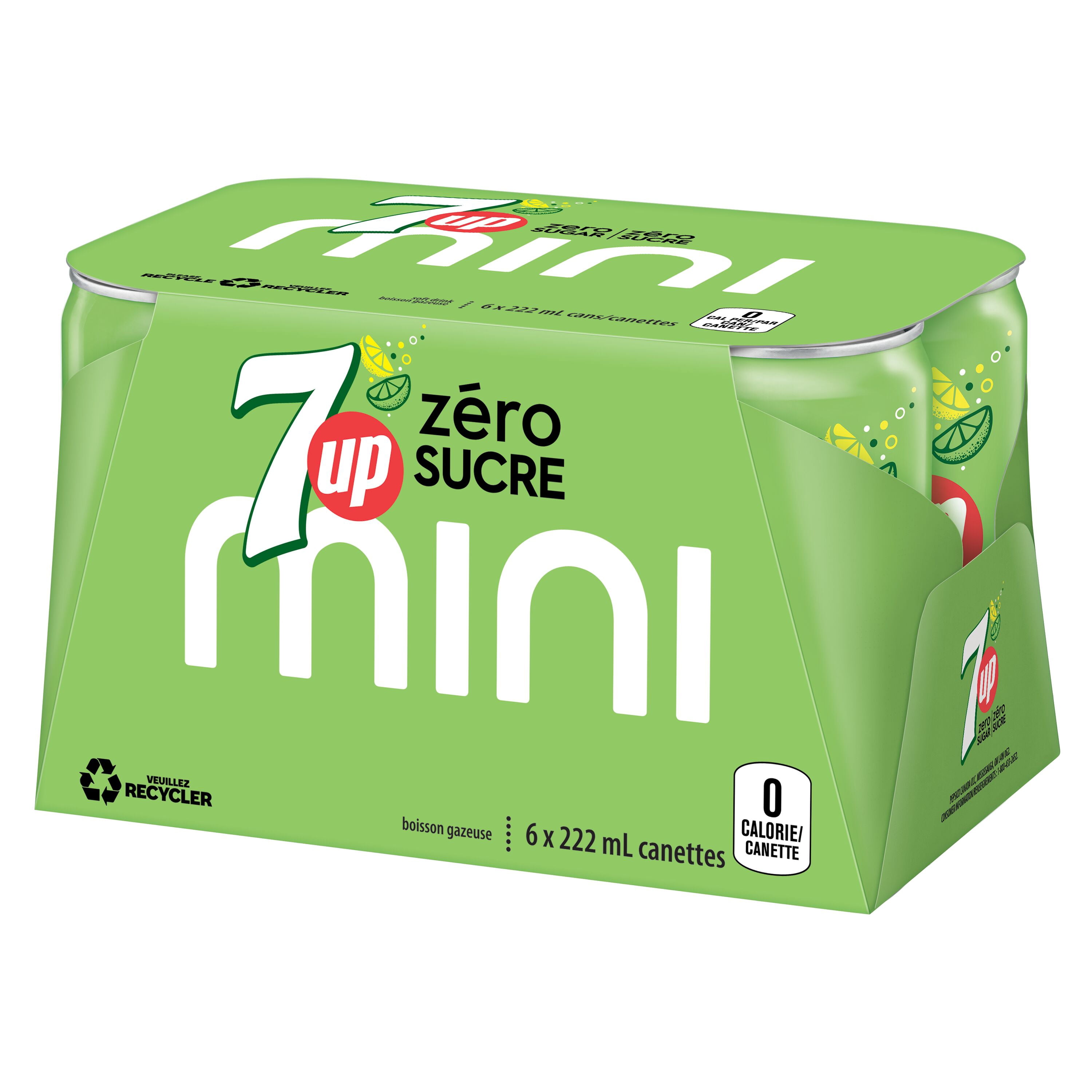 7UP Zero Soft Drink Lemon Lime 6 x222 mL - Walmart.ca