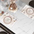 thumbnail image 3 of Lamerge 3 Piece Dining Table Set, Faux Marble Dining Room Table Set with 2 Tier Storage Shelves, Bar Table Set with Bar Stools, Sturdy Kitchen Island with Storage for Restaurant, Living Room, White, 3 of 9