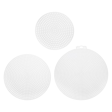 Unique Bargains 30Pcs Round Plastic Canvas Mesh Sheets 3',  4.53', 5.79' Circle Blank Canvas Shape Mesh Mat White