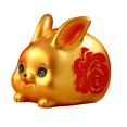 thumbnail image 3 of Chinese Style Lucky Rabbit Money Bank Bunny Figurine Statue Money Saving Pot Jar Aureate, 3 of 8