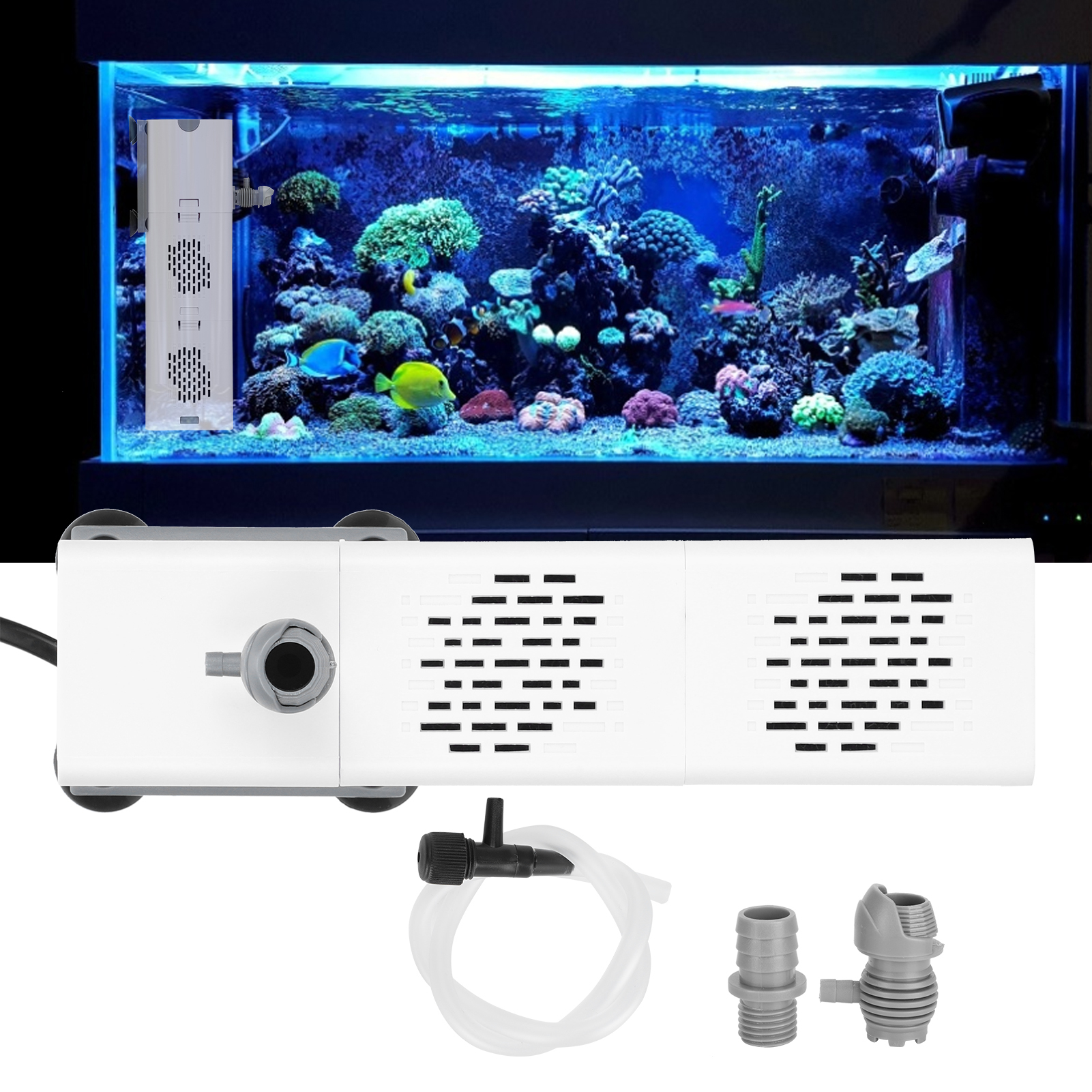 Aquarium Internal Filter, ZYN61 Ultra Silent Fish Tank Filter Large Capacity Submersible Aquarium Filter, Aquarium Power Filter for Tank Saltwater Freshwater Crystal Clear