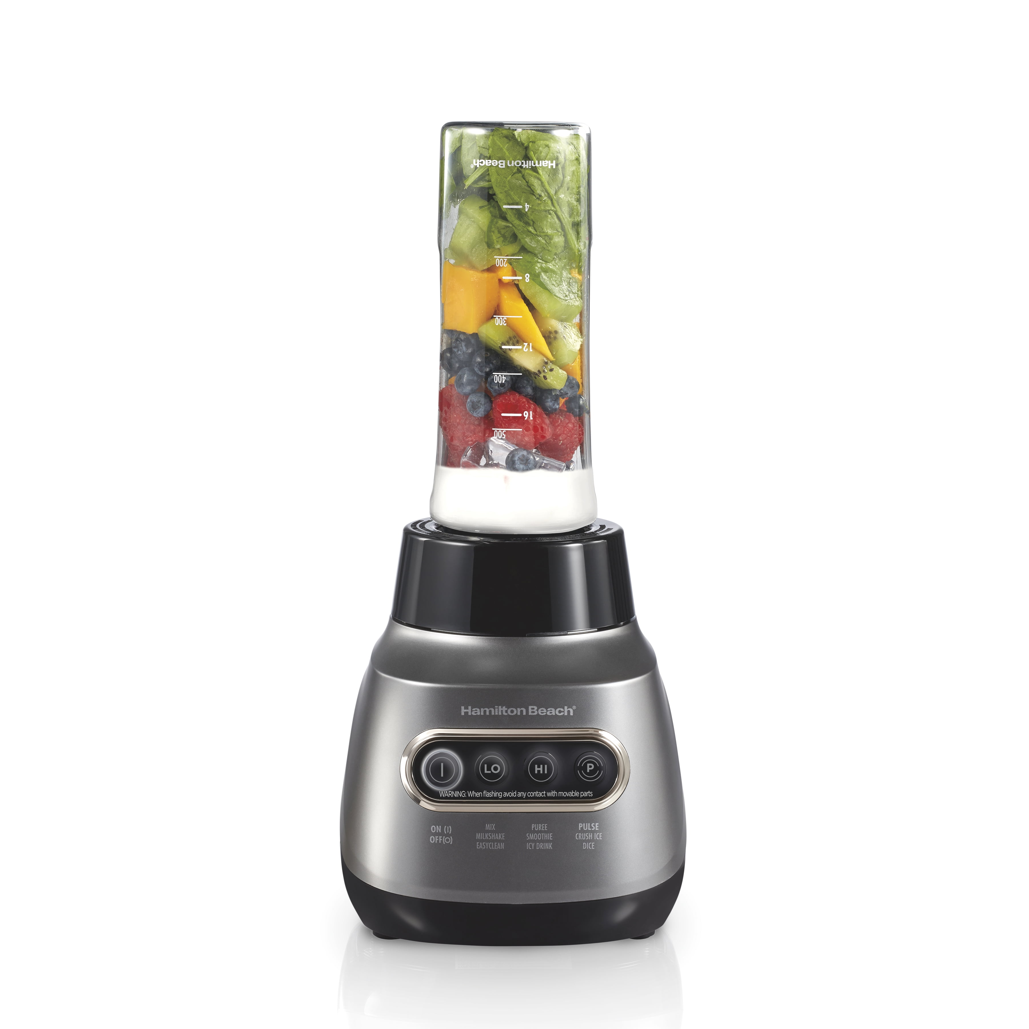 Hamilton Beach Wave Crusher Blender with Stainless Steel Blades, 40 oz Glass Jar and 20 oz Travel Jar, 800 Watts, Model 58181