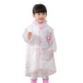 thumbnail image 1 of Children‘s Boys Girls Dinosaur Rainbow Printed Button Rain Jacket Hooded Windproof Raincoat, 1 of 7