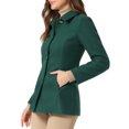 thumbnail image 4 of INSPIRE CHIC Manteau à Col Simple pour Femmes Peter Pan Vert Foncé, 4 of 6