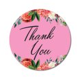 thumbnail image 1 of Darling Souvenir Pack Of 45 Pcs Round Chrysanthemum Floral Border Light Pink Thank You Stickers-1.6 Inches, 1 of 4