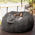 thumbnail image 2 of Housse de Fauteuil Poire de Rangement 5 Pieds Sans Remplissage, Douce et Duveteuse, Housse de Pouf à Remplir, 2 of 7