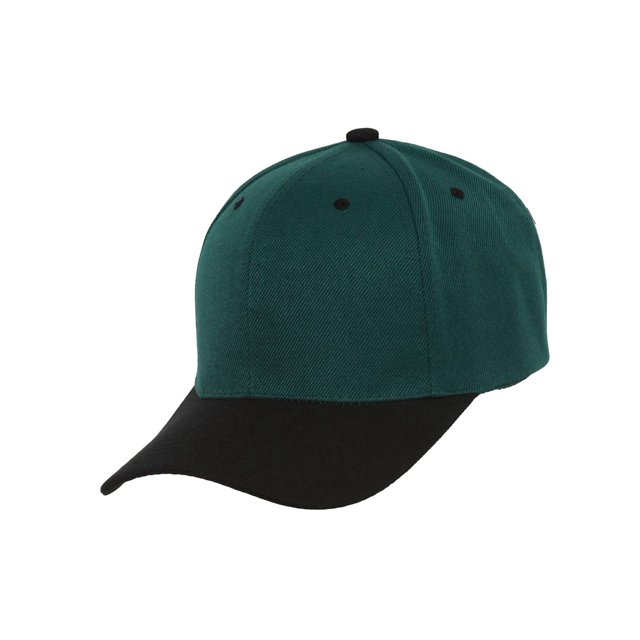 Two-Tone Adjustable Baseball Cap, Green Black