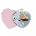 thumbnail image 1 of Narcissus Bloong November Design Pattern Mirror Travel Purse Makeup Heart Pink, 1 of 4