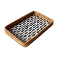 thumbnail image 1 of Rattan Shell Storage Tray - Multi-Functional Woven Basket for Living Room, Picnic, Restaurant Coffee Table, Dried Fruit & Snack Serving, 21x31x3cm, 1 of 5