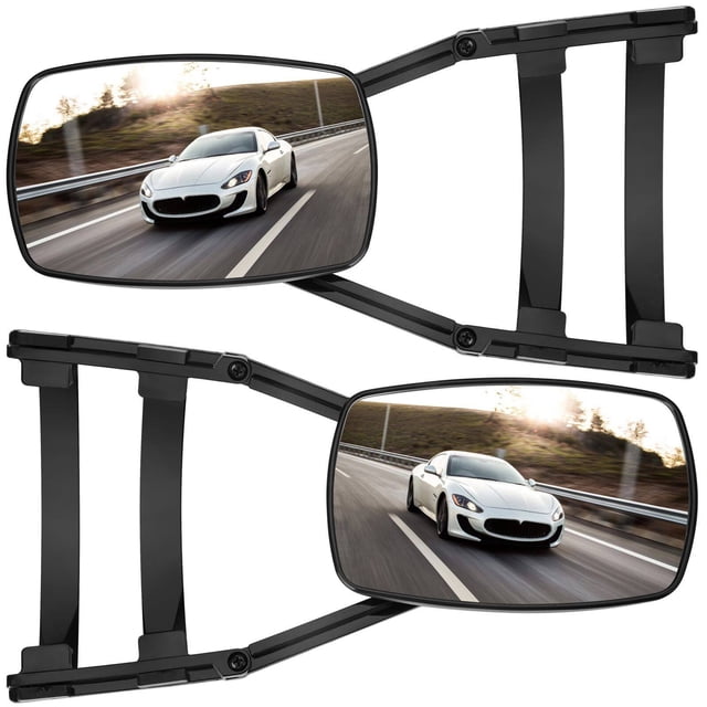 2PCS Extension Towing Mirror Universal Clamp-on Trailer Mirror Car Side Mirror