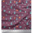 thumbnail image 1 of Soimoi Polyester Crepe Fabric Egg & Rabbit Animal Printed Fabric 1 Yard 52 Inch Wide, 1 of 3