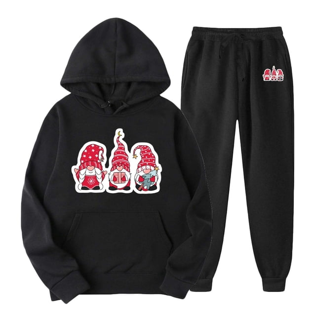 TIMIFIS Survêtement Noir pour Homme 2 Pcs à Capuche, Ensemble de Sport Athlétique à Enfiler, Décontracté pour Course, Jogging, Ensemble de Tenue de Sport SetsFall