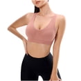 thumbnail image 1 of Soft Bralettes for Women Seamless Bra Feature V-Neck Molded Bra Style W-279 Pinks M, 1 of 8