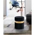 thumbnail image 2 of Meridian Furniture Hailey Contemporary Velvet Ottoman/Stool in Black, 2 of 8