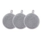 EGNMCR Microfiber Cleaning Cloths Sided Dishwashing Sponge Double Sided High Elastic Wire Circular Sponge Wiping Sponge Block For Kitchen Dishwashing 3PC Dishwashing sponge