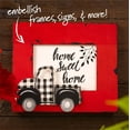 thumbnail image 3 of Camion en bois brut à motifs écossais, forme superposée, 7 pouces., 3 of 5