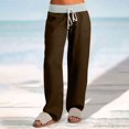 thumbnail image 2 of Timegard Pants for Women Low Waisted Drawstring Cinch Bottom Straight Leg Outdoor Cargo Pants with Pockets, 2 of 7